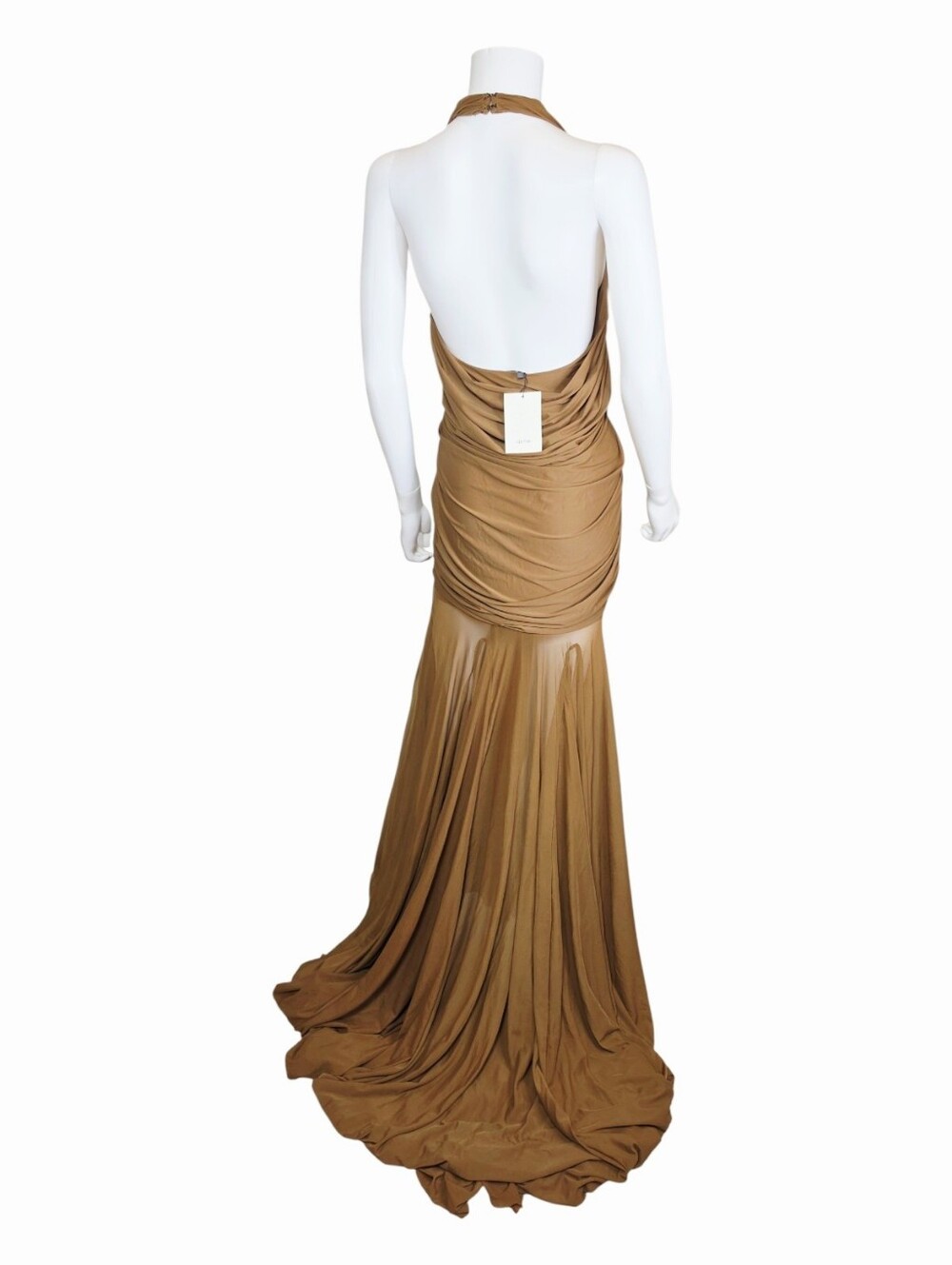 NWT $425 DEME BY GABRIELLA Chloe Dress In Sand Green Medium - Picture 6 of 9